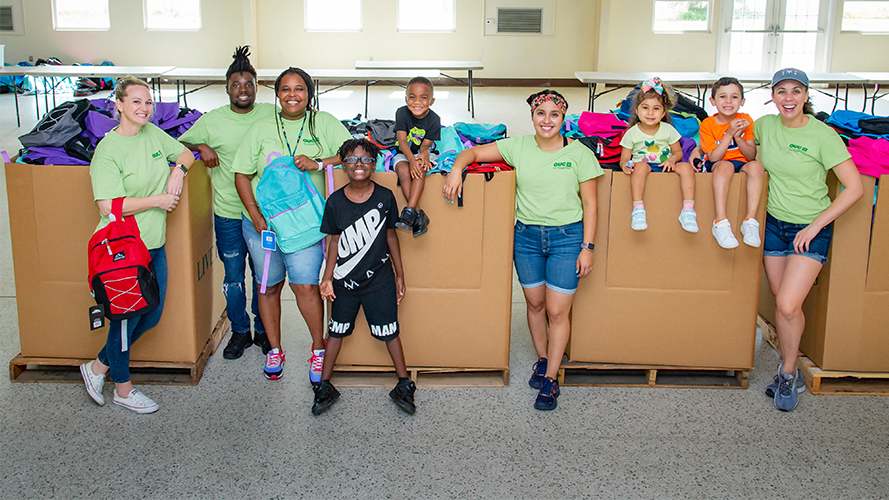 Students and teachers shopping for supplies